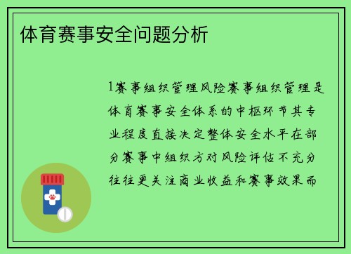 体育赛事安全问题分析